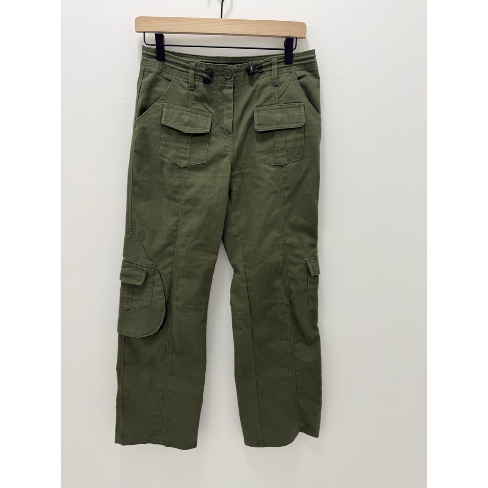 Brandy Melville Cargo Pants One Size Olive Green Utility Y2K Straight Leg